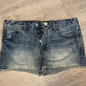Free People Light Blue Denim Shorts